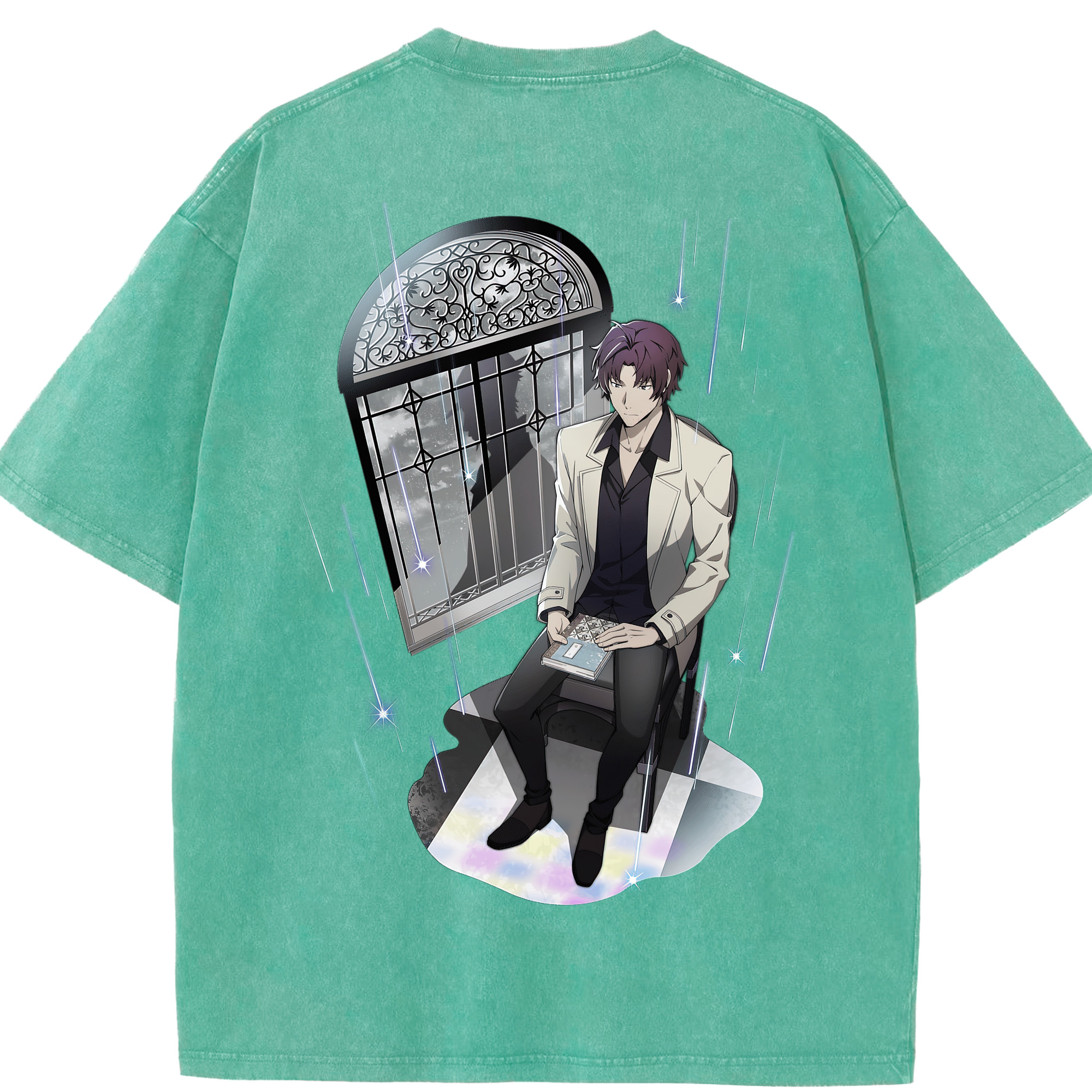 （画像用） 文豪ストレイドッグス Bungo Stray Dogs 綿100% ヴィンテージ風 半袖Tシャツ（背面プリント）